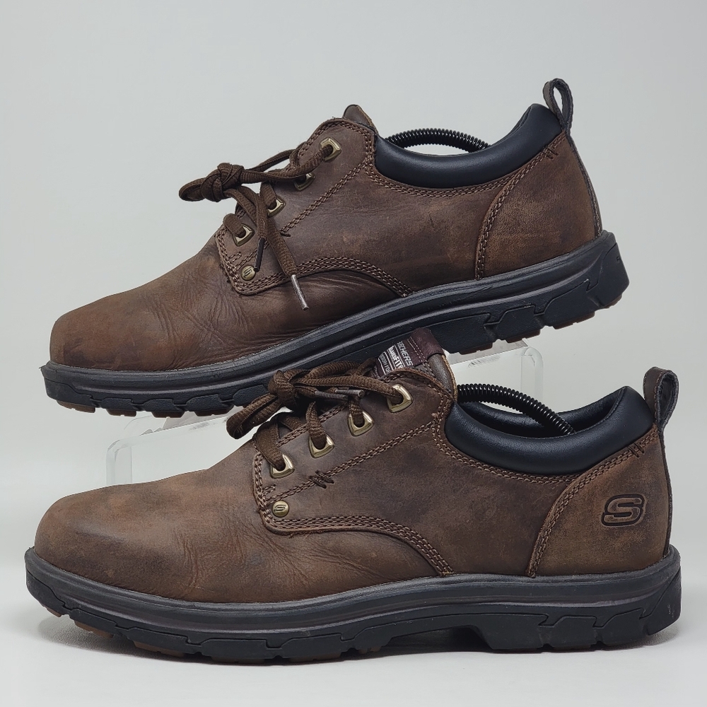 Skechers Men's Segment Rilar Brown Leather Shoes Relaxed 64260EW Size 10.5 W - Picture 3 of 10